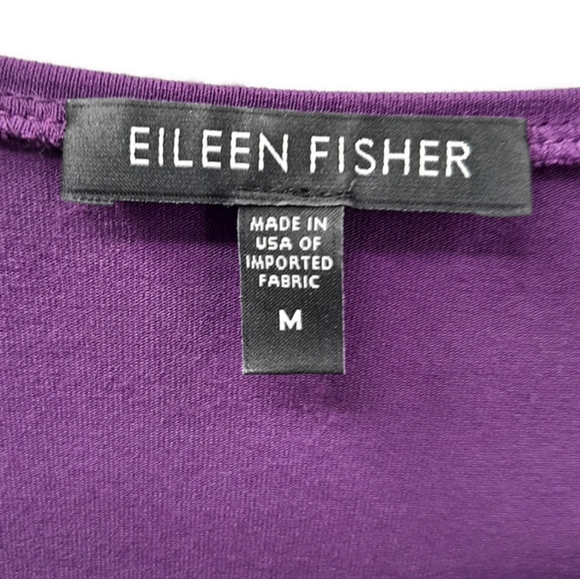 Eileen Fisher Plum Purple Long Sleeve Tee Medium - Picture 3 of 4